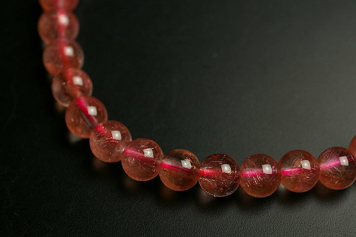 5.5mmストロベリークォーツブレス(ロシア産)最高級品