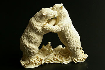 マンモス化石彫刻 熊の紹介画像2