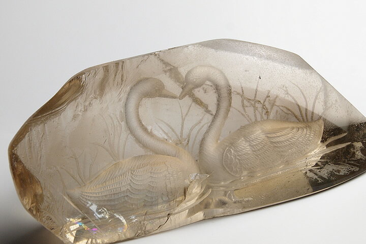 ウラルレムリアン彫刻　白鳥彫刻　ウラル産