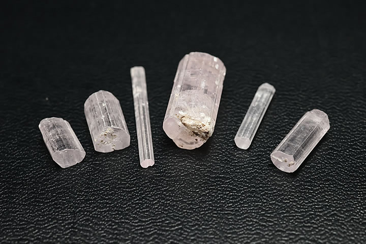 宝石質ピンクトルマリン結晶 6本セット アフガニスタン産