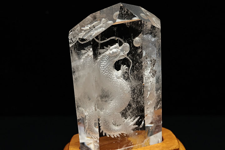 水晶 昇り龍ポイント 台付