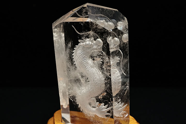 水晶 昇り龍ポイント 台付