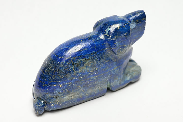 ラピスラズリ彫刻 イヌ