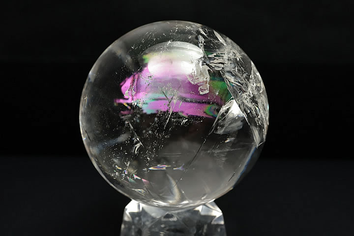 水晶 - 53mmレインボー水晶丸玉 ブラジル産