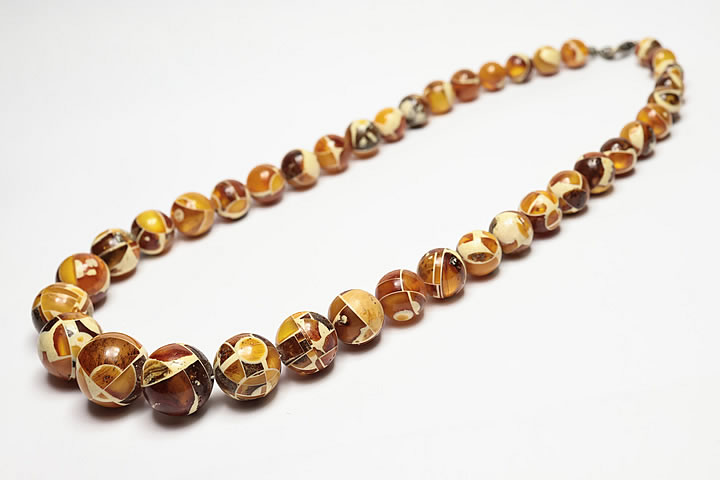 高品質コハクネックレス