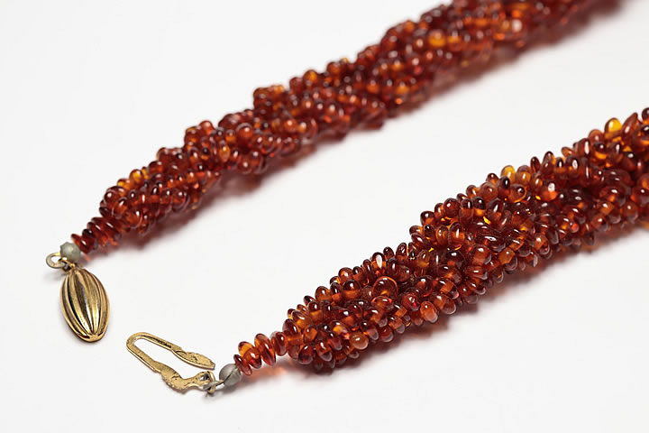 高品質コハクネックレス