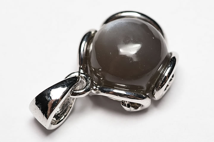 グレームーンストーンペンダントトップ トップグレード