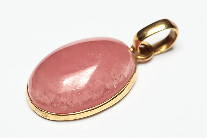 K18ロードクロサイト(インカローズ)ペンダントトップ　アルゼンチン産