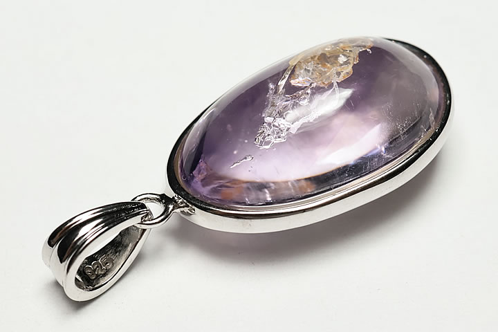 超レア品！エレスチャルアメジスト水入りペンダントトップ マダガスカル産