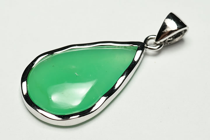 高品質クリソプレーズペンダントトップ