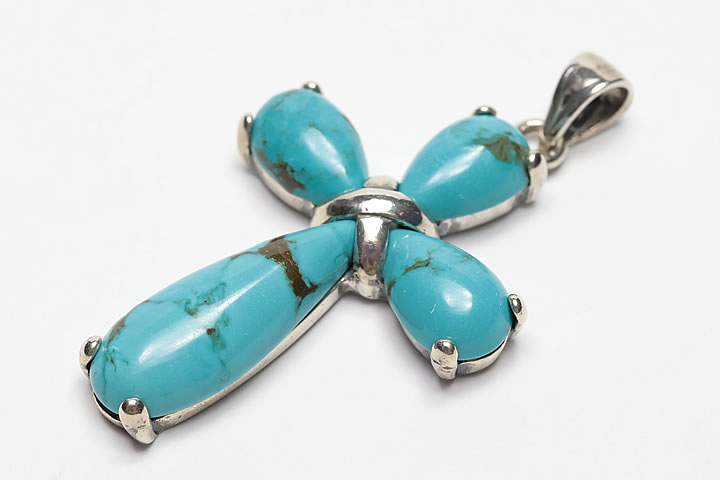 ターコイス クロス ペンダントトップ