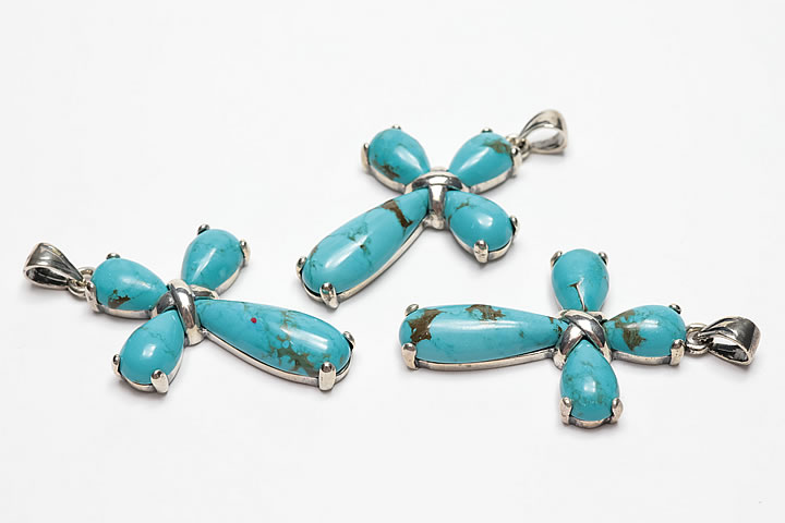 ターコイス クロス ペンダントトップ