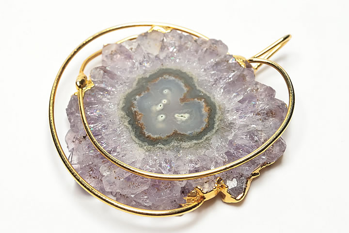 アメジスト原石スライスペンダントトップ