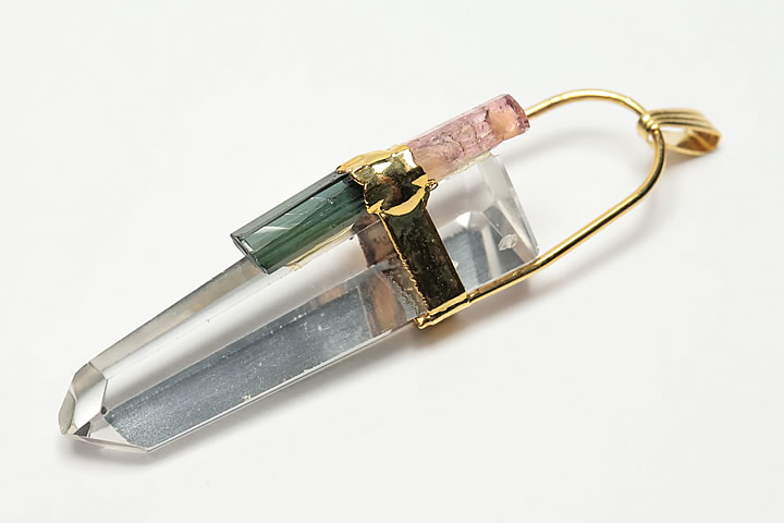 Rakuten - ヒマラヤ水晶磨きポイント&トルマリンペンダントトップ