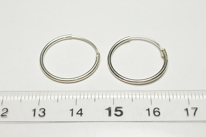 樂天商城 - 18mm フープピアス ペア シルバー925