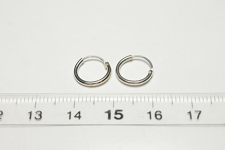 10mm フープピアス ペア シルバー925