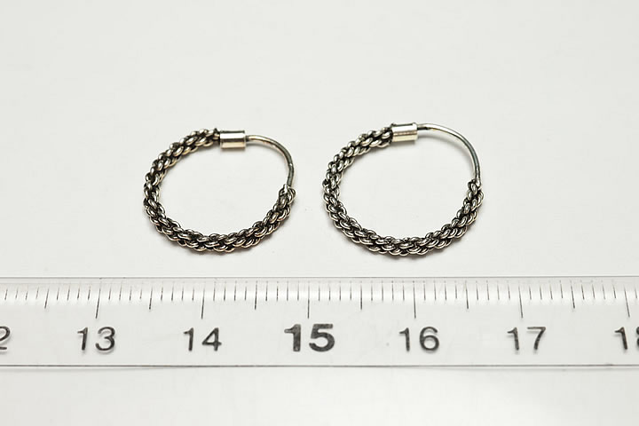 Rakuten - 15mm ファンシーフープピアス ペア シルバー925