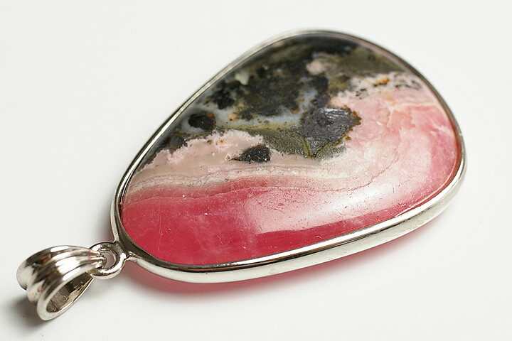 2A　縞有りロードクロサイト(インカローズ)ペンダントトップ