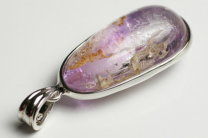 超レア品！エレスチャルアメジスト水入りペンダントトップ マダガスカル産