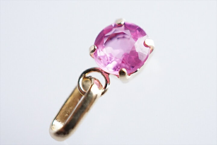 宝石質k18ピンクサファイアカットペンダントトップ 　トップ部分:0.4×0.4×0.3cm