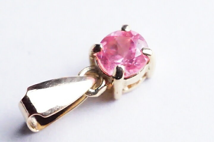 コロラド州　スィートホーム鉱山産　インカローズラウンドカットペンダントトップ　18金加工　K18　超レア品