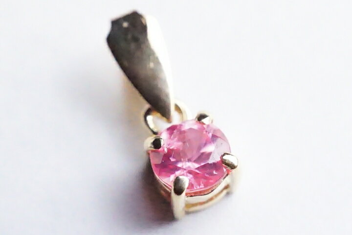 コロラド州　スィートホーム鉱山産　インカローズラウンドカットペンダントトップ　18金加工　K18　超レア品