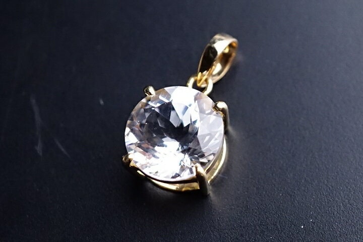 2.00ctダンビュライトラウンドカットペンダントトップ K18　メキシコ産　鑑別書付き