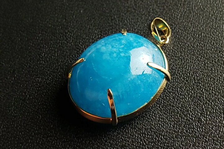 23.12ct特大サイズヘミモルファイトペンダント(エスペランサ)K18　ファイナルグレード++ 鑑別書付き