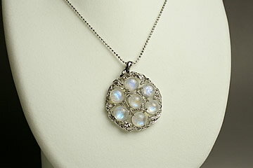 最高品質レインボームーン六芒星ペンダントトップ