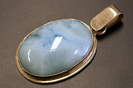 高品質ラリマーペンダントトップ