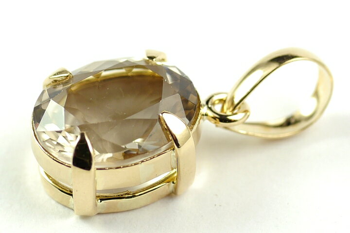 天然スモーキークォーツペンダント(国産モリオンペンダント) 滋賀県大津市産18金加工（日本の職人シリーズ）