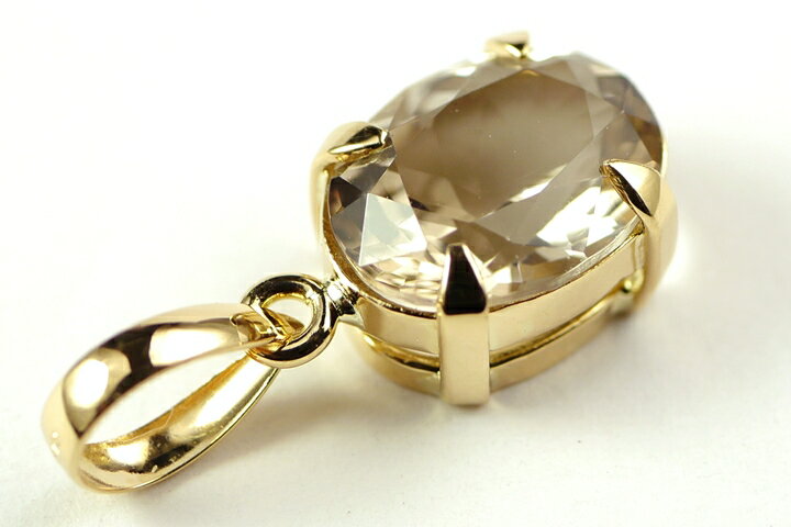 天然スモーキークォーツペンダント(国産モリオンペンダント) 滋賀県大津市産18金加工（日本の職人シリーズ）