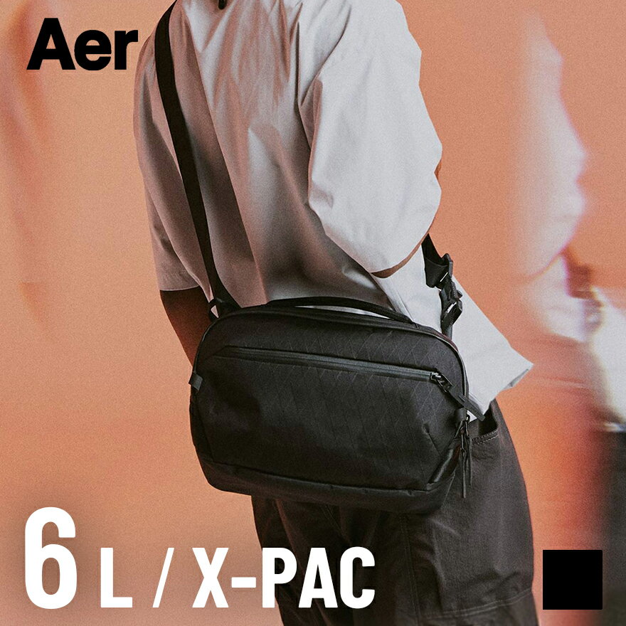 Aer day sling 4 max［ X-PAC Ver ］ 正規取扱店＜ 6L・AER-29074 ＞ 特典★Aer 旅行 ショルダーバッグ エアー デイ スリング4 11インチタブレット収納 パスポート収納 AER スリングバッグ AER-21074のX-PAC素材 ボディバッグ メンズ ブランド オシャレ