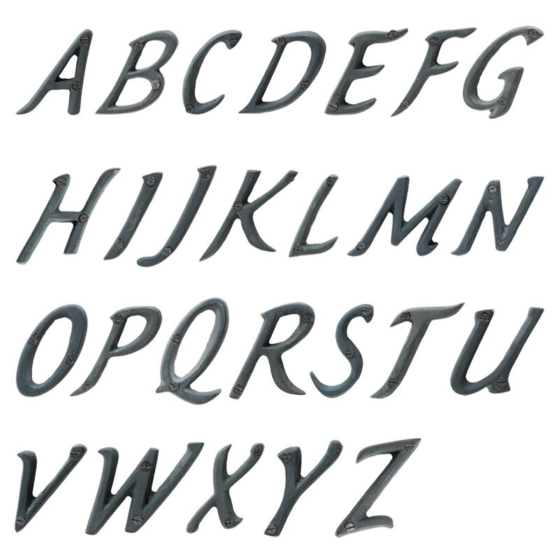 7505-55 ハウスレター 「Z」[ネコポス可]【切り文字 アルファベット アンティーク ゴールド 金属 真鍮 レター 表札 看板 ドア 部屋 サイン プレート diy 通販 金具 ブラック 英語】 [3]