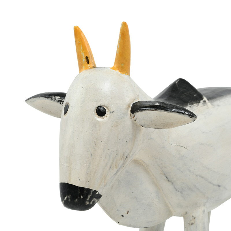 ウッドカービング カウ【雌牛 動物 アニマル 木彫り オブジェ インテリア雑貨 無垢 木製 アンティーク調 手作り バリ島 ディスプレイ ギフト リビング おしゃれ 素朴】