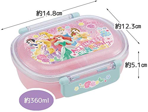 スケーター(Skater) プリンセス 21 ディズニー お弁当箱 360ml トリオセット（箸/スプーン/フォーク） ランチ巾着 ランチボックス 3点セット Princess Disney