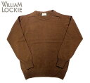 WILLIAM LOCKIE(ウィリアム ロッキー)ピュアジーロンラムズウールニットクルーネックセーター/ブラウン