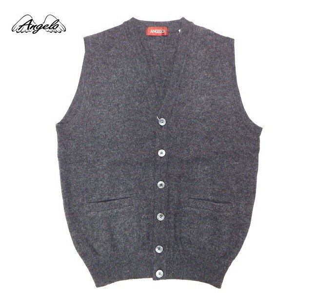 ANGELOカシミヤ前開きニットベ...