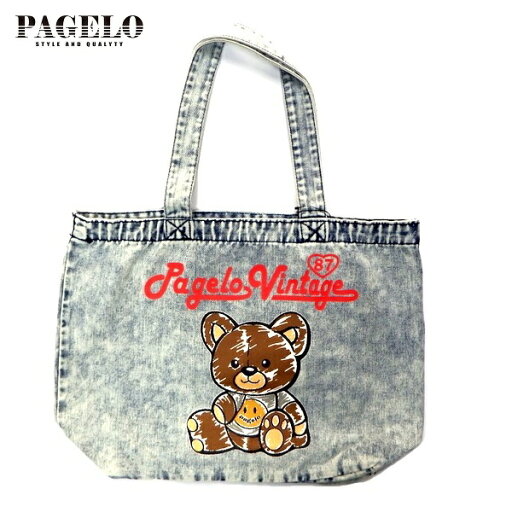 PAGELO(パジェロ)プリントトートバッグ(大)/デニム PAGELO(パジェロ)プリントトートバッグ(大)/デニム