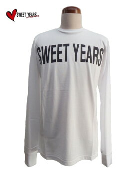 SWEET YEARS(スウィート イヤーズ) ロゴプリント 長袖 Tシャツ/ロンT ホワイト(白)