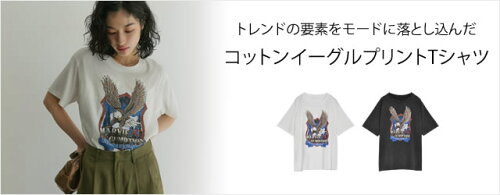 [2024 SUMMER PRE ORDER]コットンイーグルプリントヴィンテージライクTシャツ