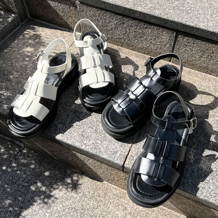 【OUTLET】S-3Lサイズ [大きいサイズ有]ワイドベルト厚底グルカサンダル レディース 春 夏 / シューズ サンダル グルカサンダル 厚底サンダル プラットフォームサンダル スポーツサンダル 大き…