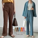 【SPRING FAIR】SC/M/MT/Lサイズ [低身長/高身長サイズ有]コットンリネンバックベンツストレートパンツ レディース 春 夏 / パンツ ストレートパンツ セットアップ対応 バックベンツ 低身長