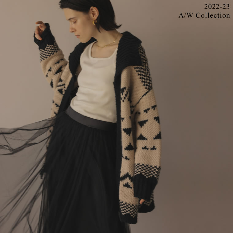 ≪8月21日発売≫Mサイズ [2022A/W COLLECTION]オーバーサイズロービングカウチンニットジャケット レディース 秋 冬 / トップス カーディガン カウチンニット ニットジャケット ニットコート ジャガードニット[先行予約受注]