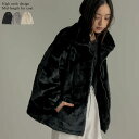 ハイネックフェイクファーミドルコート レディース 秋 冬 リエディ / ジャケット アウター ブルゾン ファージャケット ファーコート ドロスト フェイクファー ミドルジャケット ミドル丈 ハイネック