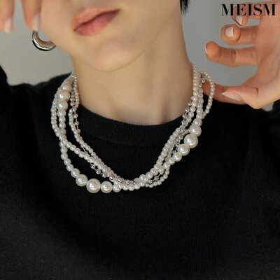 [2023-24 WINTER COLLECTION][MEISM by Re:EDIT]4連フェイクパールネックレス[返品交換不可]