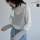 【TIME SALE！ 2638円 】M/Lサイズ [2024SS COLLECTION]2WAYスパンコールチェーンビスチェ レディース 春 夏 / トップス キャミソール ビスチェ