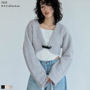 【TIME SALE 2998円 】M/Lサイズ [2024SS COLLECTION]リボンテープヤーンベルトデザインショート丈ボレロ レディース 春 夏 / トップス カーディガン ボレロ