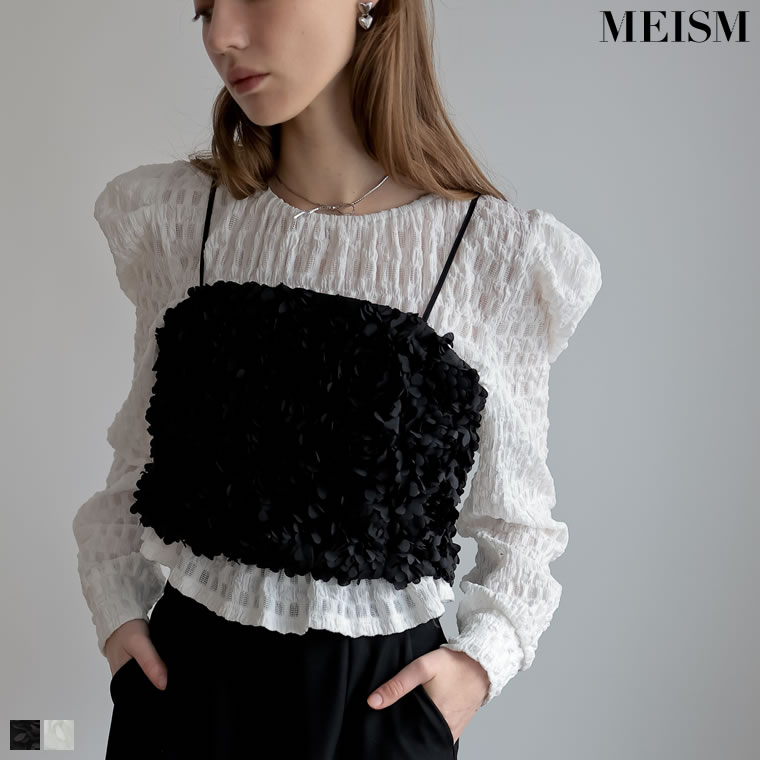 【TIME SALE】M/Lサイズ [2024SS COLLECTION][MEISM by Re:EDIT]フラワーチュールベアキャミビスチェ レディース 春 夏 / セレモニー トップス キャミソール ビスチェ オケージョン