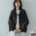 【TIME SALE！35 OFF→3898円 ～4/30まで】M/Lサイズ ナイロンコードデザインフルジップパーカー レディース 春 夏 / ジャケット/アウター ナイロンジャケット ナイロンブルゾン ジップパーカー オーバーサイズ ゆったり